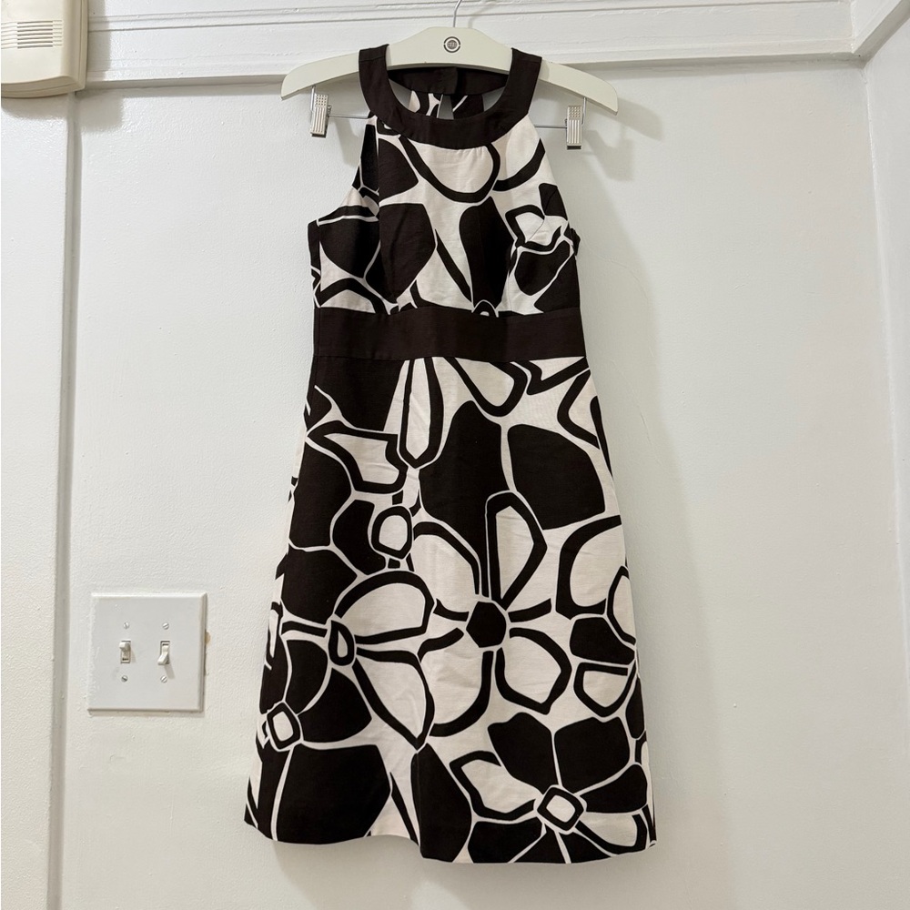Ann Taylor Brown and White Floral Halter Dress - Petite